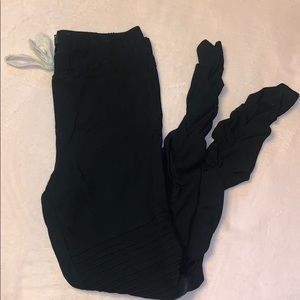 Moto elastic waist pants